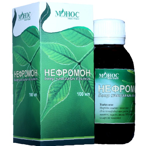 [0100485] Нефромон 100мл Хэлбэр: спиртэн ханд Тун хэмжээ: 100мл - Монос Фарм ХХК