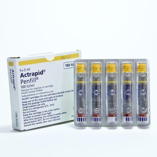 [0100168] Актрапид НМ үзгэн 100ОУН 3мл №5 тарилга - Novo Nordisk SA
