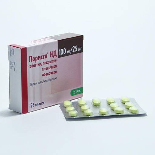 [0100198] Лориста НД 100мг+25мг №28 шахмал - KRKA, tovarna zdravil, d.d
